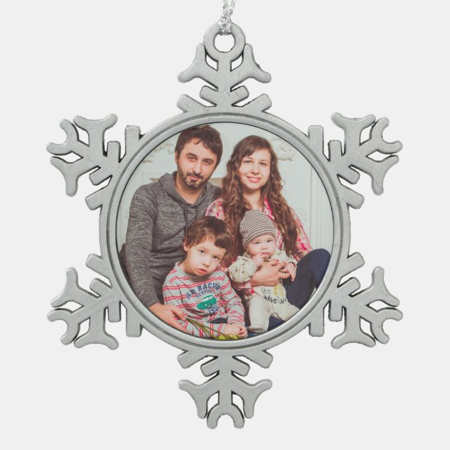 Personalized Pewter Snowflake Ornament (Front)