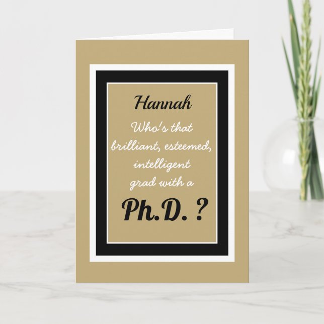 Personalized Ph.D. Congratulations card (Front)