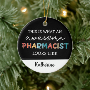 Personalized Pharmacist Funny Awesome Pharmacist Ceramic Ornament