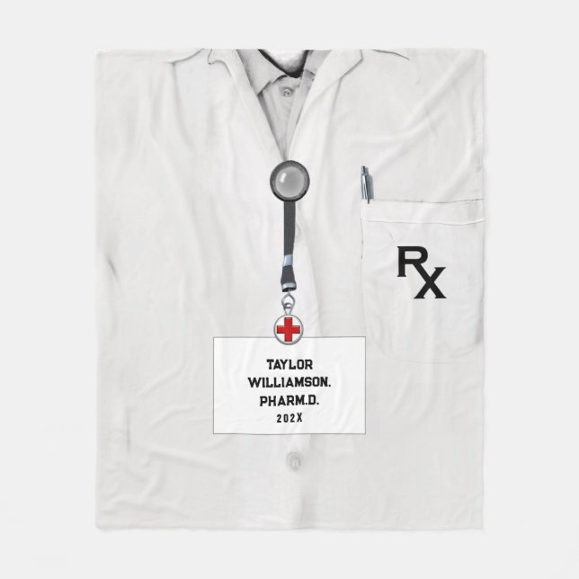 Personalized Pharmacist Gift Ideas Fleece Blanket (Front)