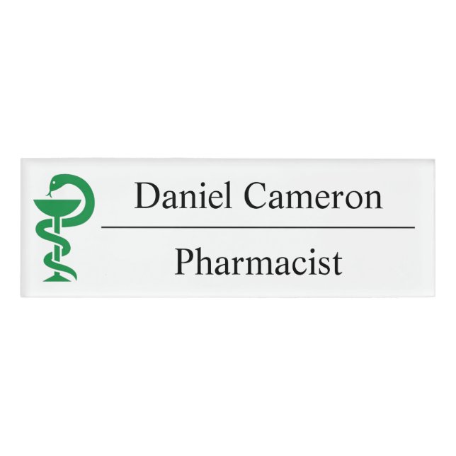 Personalized Pharmacist Name Tag (Front)