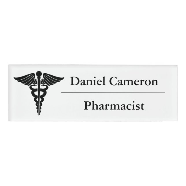 Personalized Pharmacist Name Tag (Front)