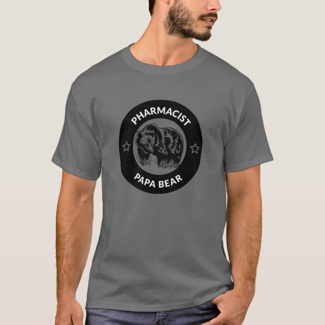 Personalized Pharmacist Papa Bear  T-Shirt (Front)
