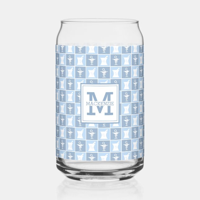 Personalized Pharmacist Pharmacy Tech Can Glass (Front)
