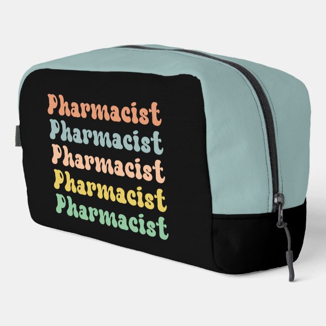 Personalized Pharmacist Retro Groovy Pharmacy Dopp Kit (Right Corner)