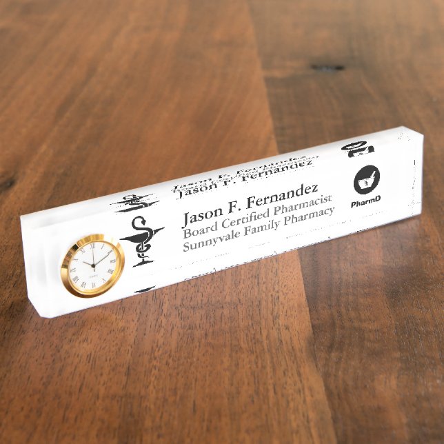 Personalized Pharmacology Bowl of Hygenia Symbol Nameplate (Side)