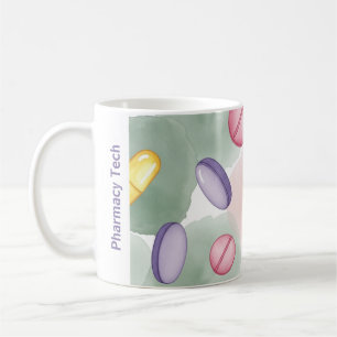 Personalized Pharmacy Mug Grey Pink Purple Pills