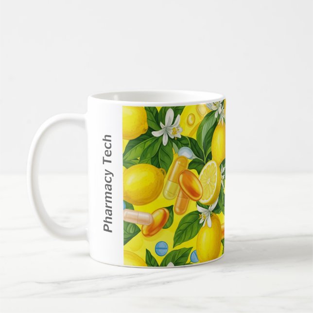 Personalized Pharmacy Mug Lemon Yellow (Left)