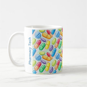Personalized Pharmacy Mug with Bright Pencil Pill 