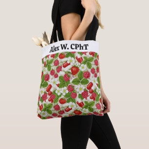 Personalized Pharmacy Tote Bag Berry Red