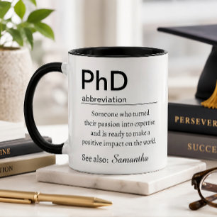 Personalized PhD Definition Doctorate Graduation Mug