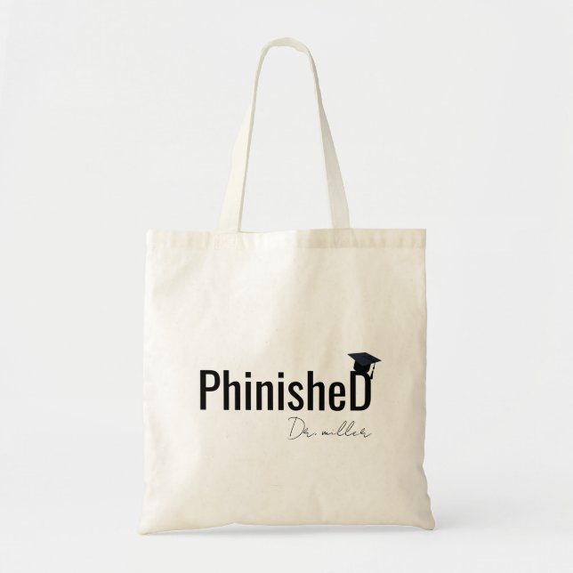 Personalized Phd Graduation Tote Bag, Doctorate  (Front)