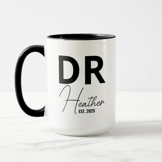 Personalized PhD Mug, Custom PhD Mug, PhD Graduati Mug (Left)