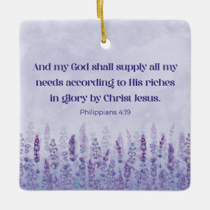 Personalized Philippians 4:19 God Will Supply All Ceramic Ornament