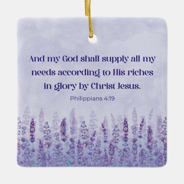 Personalized Philippians 4:19 God Will Supply All Ceramic Ornament (Front)