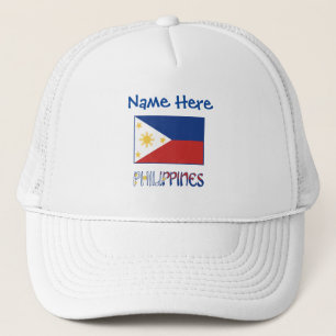 Personalized Philippines Flag Heritage Trucker Hat