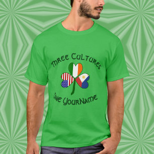 Personalized Philippines Ireland USA Shamrock Men T-Shirt