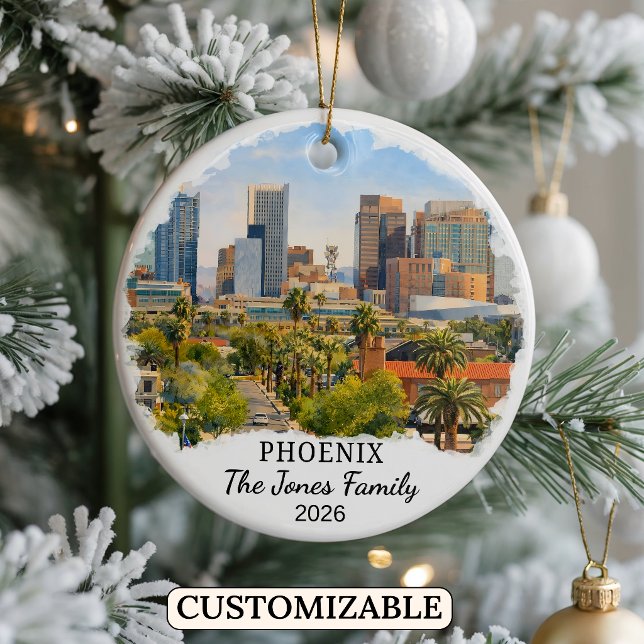 Personalized Phoenix Ornament, Custom Arizona Ceramic Ornament (Creator Uploaded)