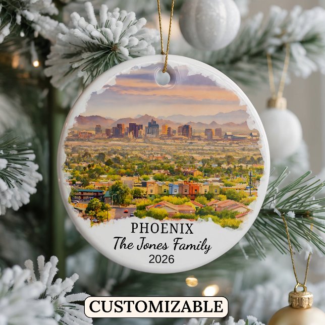 Personalized Phoenix Ornament, Custom Arizona Ceramic Ornament (Creator Uploaded)