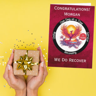 Personalized Phoenix Sobriety Milestone Card