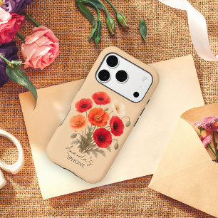 Personalized Phone Case, Poppy Flower