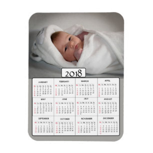 Personalized Photo 2018 Calendar Magnet