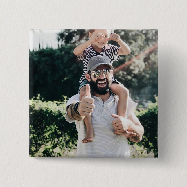 Personalized Photo 2 Inch Square Button (Front)