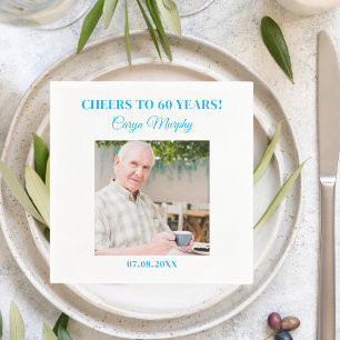 Personalized Photo 30th 40th 50th 60th 70 Birthday Napkin