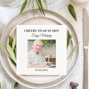 Personalized Photo 30th 40th 50th 60th 70 Birthday Napkin