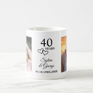 Personalized Photo 40th Wedding Anniversary Gift Coffee Mug