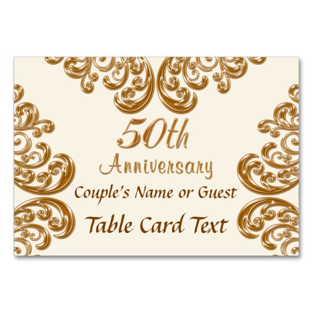 Personalized Photo 50th Anniversary Place Cards (Front)