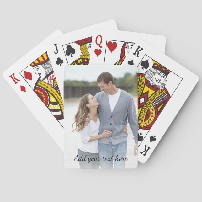 Personalized Photo Add Your Text Playing Cards (Back)