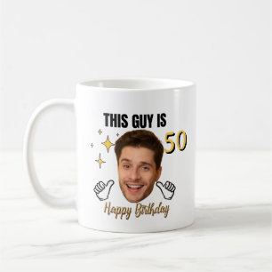 Personalized Photo & Age Funny Birthday Favour Coffee Mug
