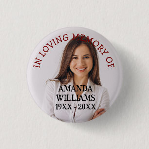 Personalized Photo age memorial 1 Inch Round Button