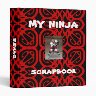 Personalized Photo Album Scrapbook Ninja Red Black Binder