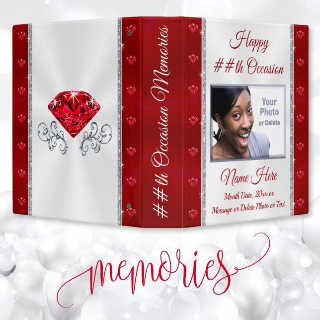 Personalized Photo Album with PHOTO, ANY OCCASION Binder (Personalized Birthday Photo Album. 40th birthday photo album or any, milestone birthday gift ideas.)