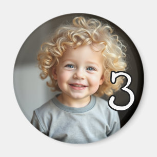Personalized Photo and Age Refrigerator Magnet