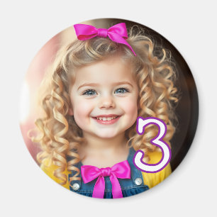 Personalized Photo and Age Refrigerator  Magnet