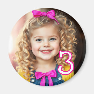Personalized Photo and Age Refrigerator  Magnet