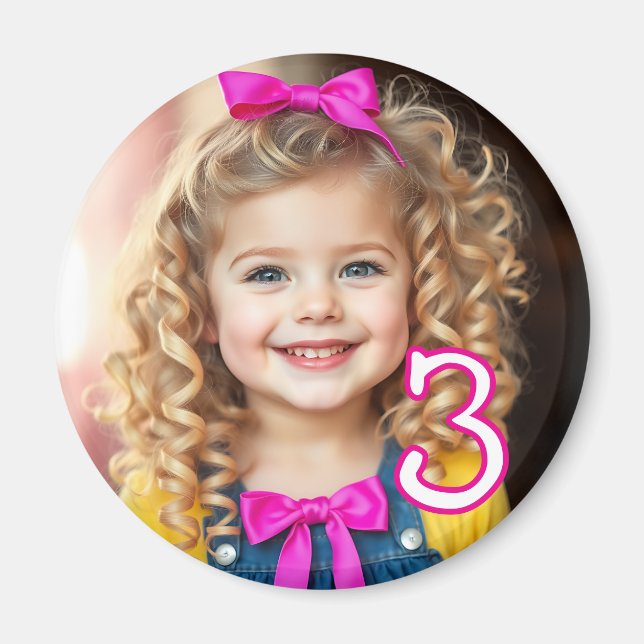 Personalized Photo and Age Refrigerator  Magnet (Front)