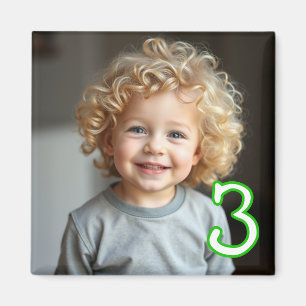 Personalized Photo and Age Refrigerator  Magnet