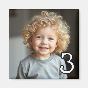 Personalized Photo and Age Refrigerator  Magnet