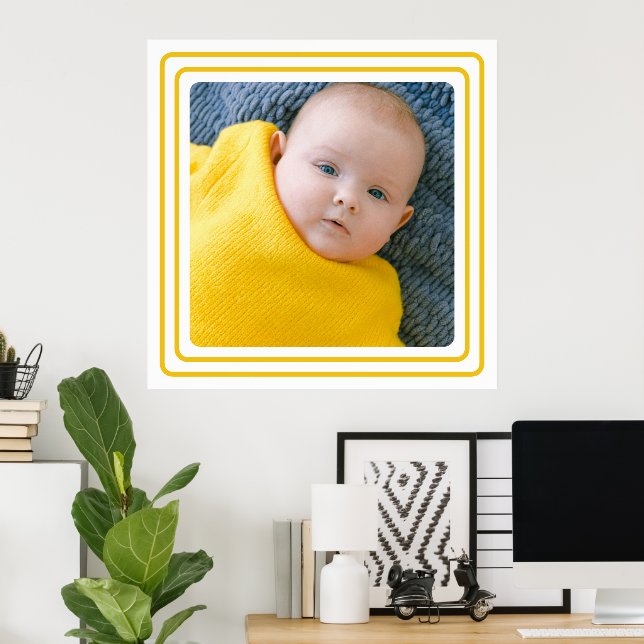 Personalized Photo and Colour Border Poster (Home Office)