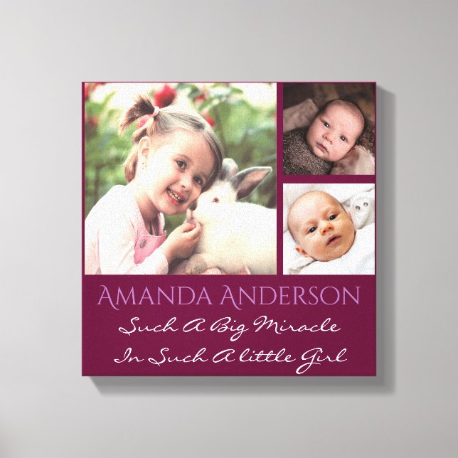 Personalized photo and custom quote canvas print (Front)