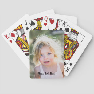 Personalized Photo and Cute Script Text Playing Cards