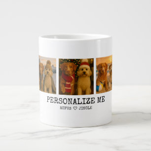Personalized Photo and Love Heart Best Dog Parent Large Coffee Mug