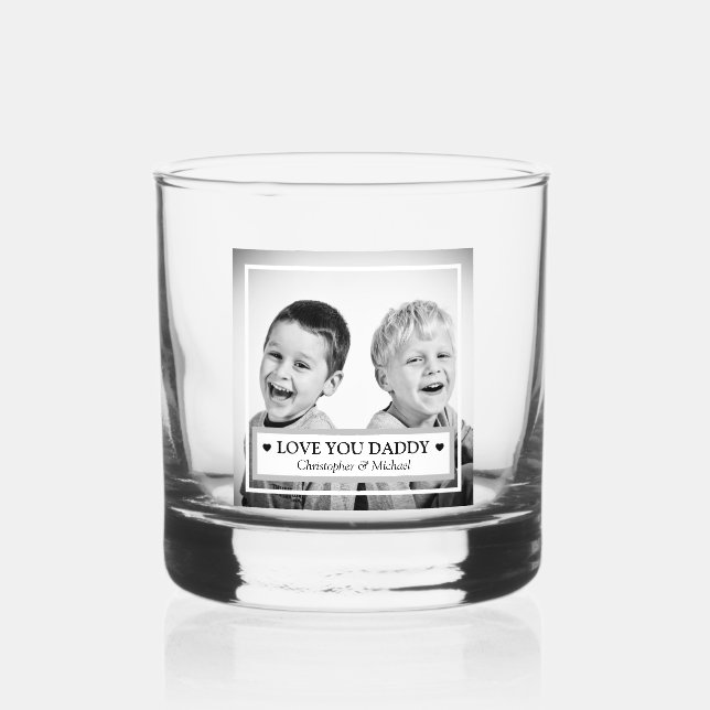 Personalized Photo And Message Whiskey Glass (Front)