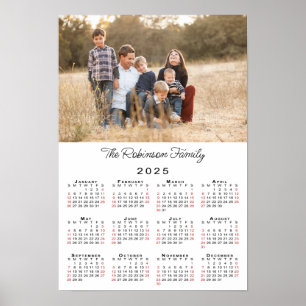 Personalized Photo and Name 2025 Calendar Poster