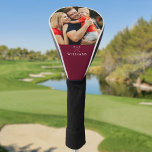 Personalized Photo And Name Burgundy Red Golf Head Cover<br><div class="desc">Personalize with your special photo and name or monogram in classic typography to create a unique golf gift and keepsake for any golfer. Designed by Thisisnotme©</div>