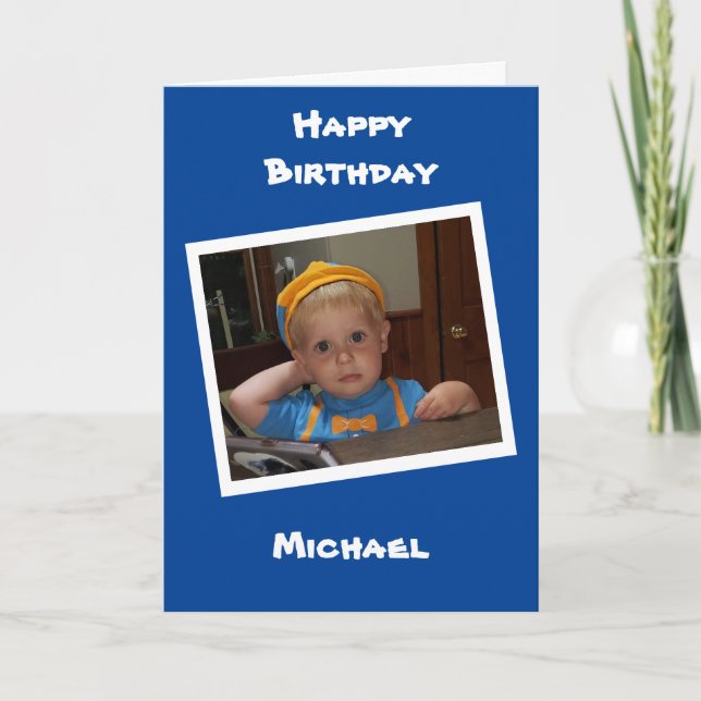 Personalized Photo and name Child's Birthday Card (Front)
